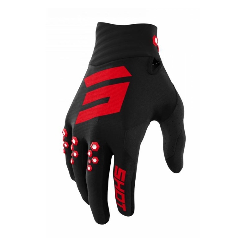 Rękawice motocrossowe Shot Contact black-red outlet wyprzedaż