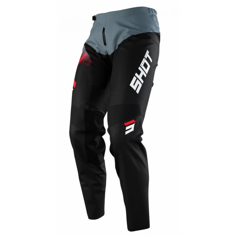 Spodnie motocrossowe Shot Devo Versus black-gray-red outlet wyprzedaż