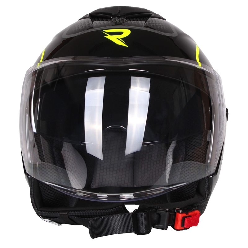 Kask motocyklowy otwarty Street Racer Pilot czarno-żółty