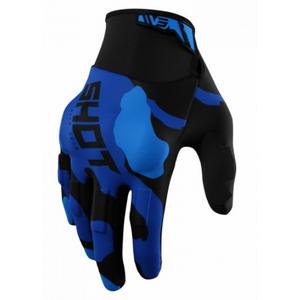 Motocrossowe rękawice Shot Drift Camo czarno-camo-niebieskie