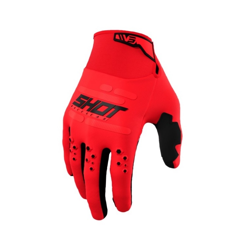 Rękawice motocrossowe Shot Vision czerwone