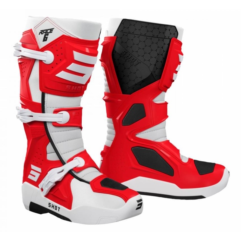 Shot Race 6 buty motocyklowe czerwone i białe wyprzedaż