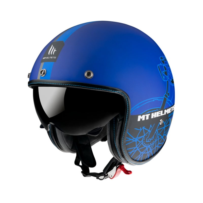 Kask otwarty MT LeMans OF507SV LeMans 2 SV Cafe Racer niebieski - II. jakość.