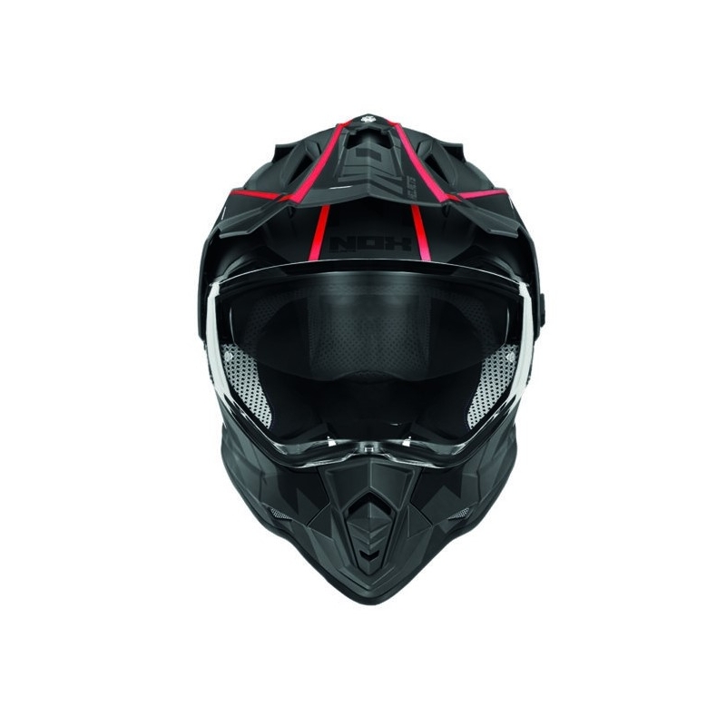 Enduro kask NOX N312 Crow czarno-czerwony