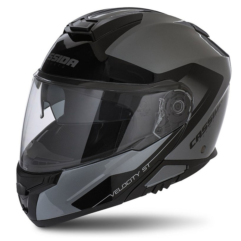 Szczękowy kask motocyklowy Cassida Velocity ST 2.1 czarno-srebrny