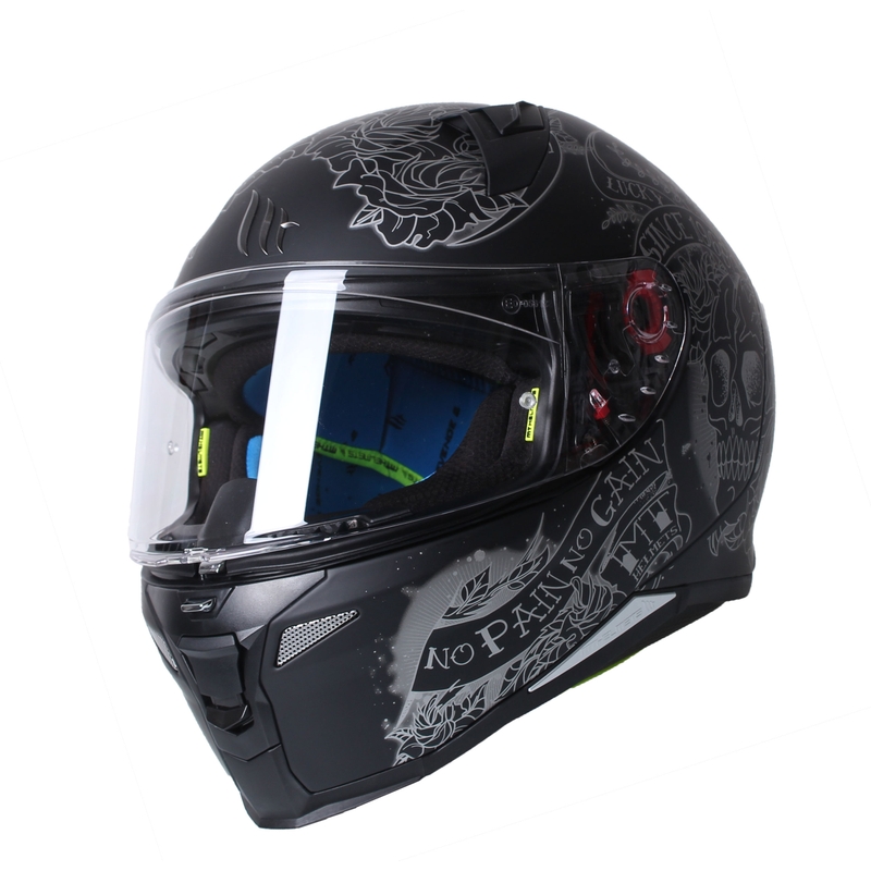 MT Revenge 2 Skull &amp; Roses integralny kask motocyklowy czarny outlet. wyprzedaż