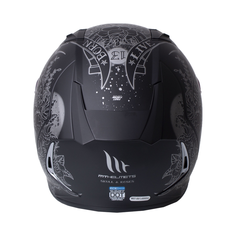 MT Revenge 2 Skull &amp; Roses integralny kask motocyklowy czarny outlet. wyprzedaż