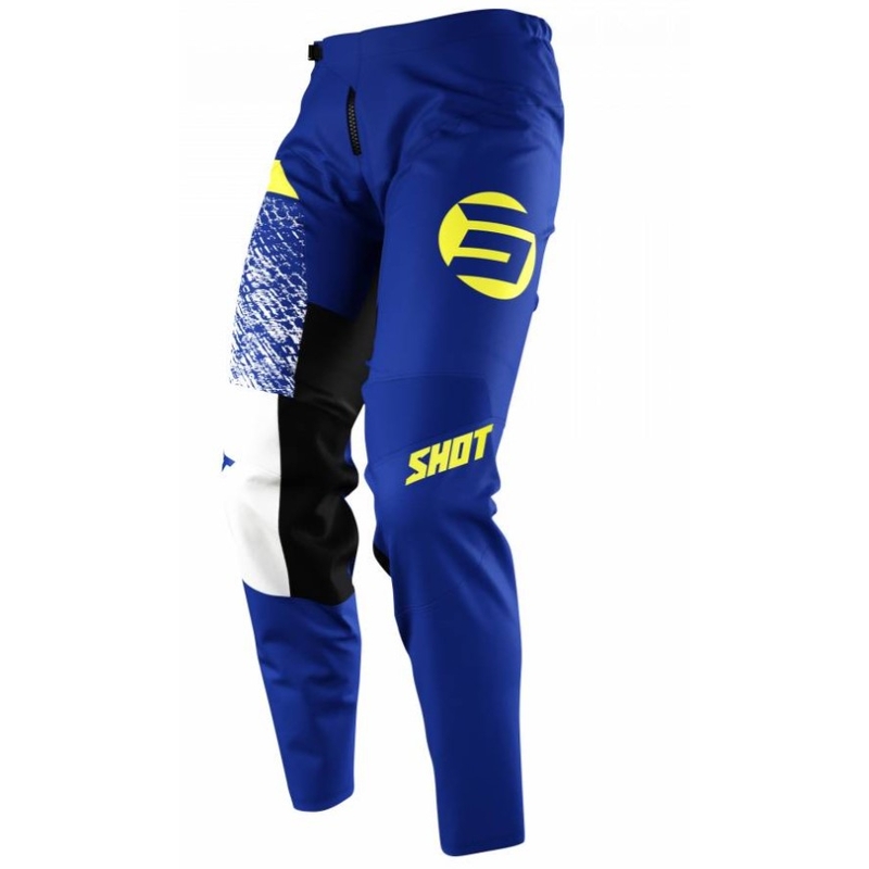 Dziecięce spodnie motocrossowe Shot Devo Roll fluo żółto-niebieskie wyprzedaż
