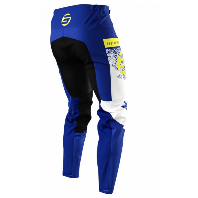 Dziecięce spodnie motocrossowe Shot Devo Roll fluo żółto-niebieskie wyprzedaż