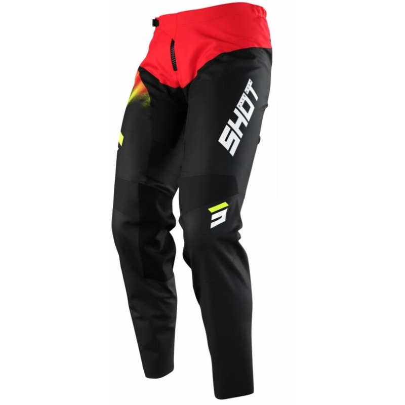 Dziecięce spodnie motocrossowe Shot Devo Versus czarno-czerwone wyprzedaż