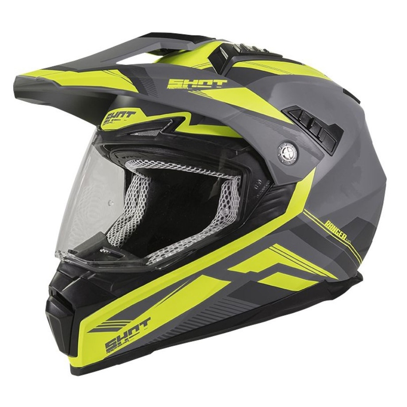 Kask motocyklowy enduro Shot Ranger Evolution szaro-fluo żółty wyprzedaż