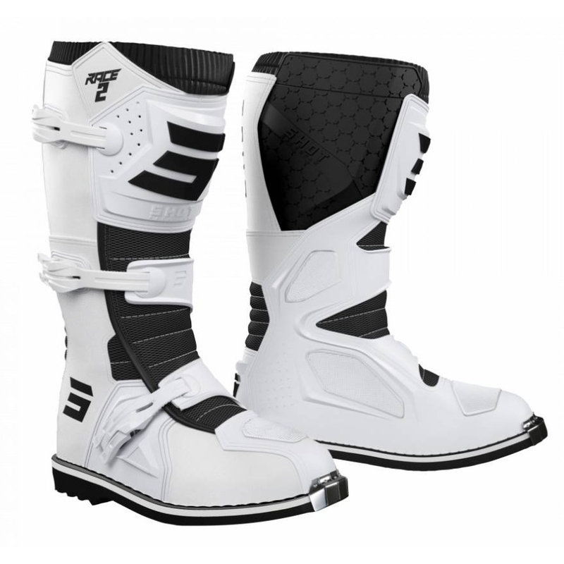 Dziecięce buty motocyklowe Shot Race 2 białe wyprzedaż