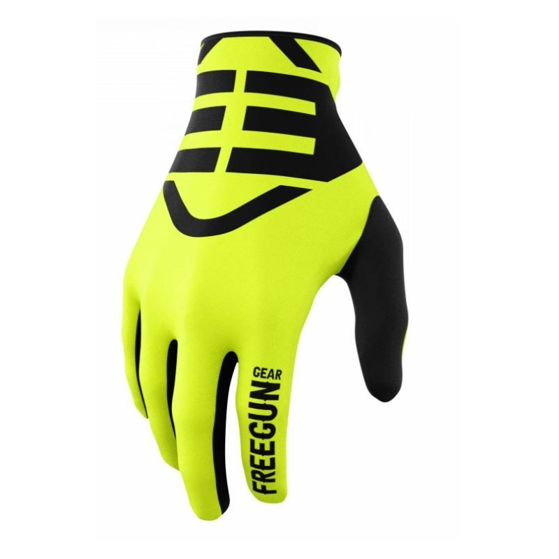 Rękawice motocrossowe Shot Devo Skin czarny-fluo żółty