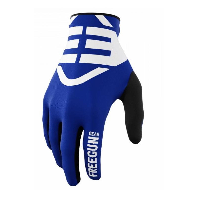 Dziecięce rękawice motocrossowe Shot Devo Skin biało-niebieskie