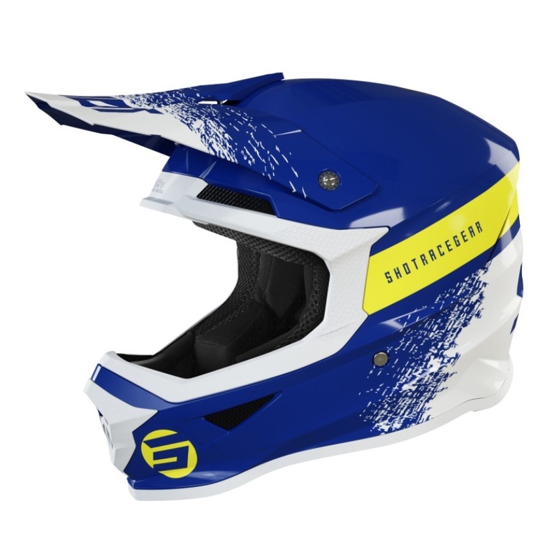 Dziecięcy kask motocrossowy Shot Furious Roll niebiesko-biało-żółty wyprzedaż