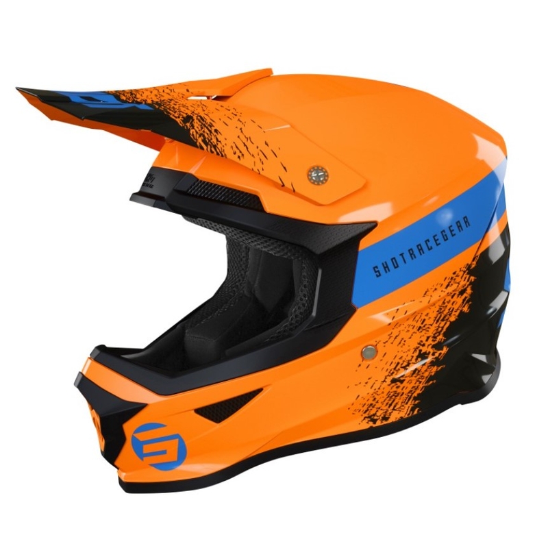 Dziecięcy kask motocrossowy Shot Furious Roll czarno-niebiesko-pomarańczowy wyprzedaż