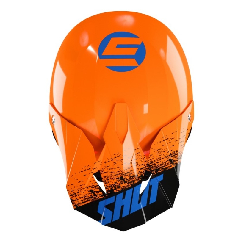 Dziecięcy kask motocrossowy Shot Furious Roll czarno-niebiesko-pomarańczowy wyprzedaż