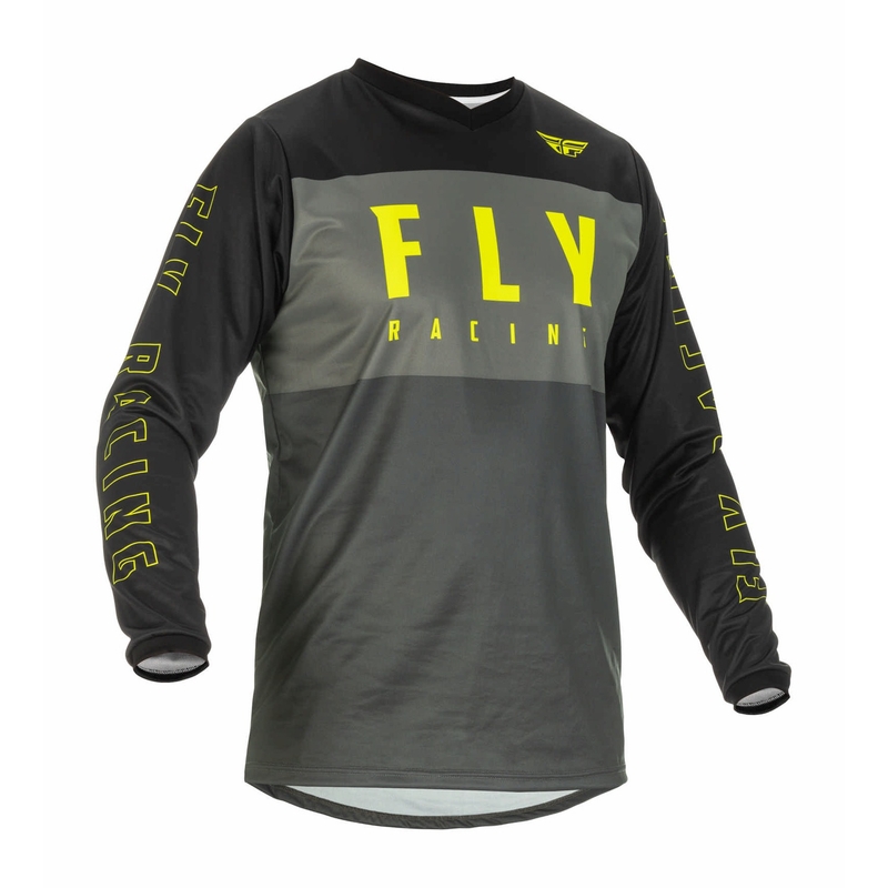 Koszulka motocrossowa FLY Racing F-16 2022 szary-czarny-fluo żółty
