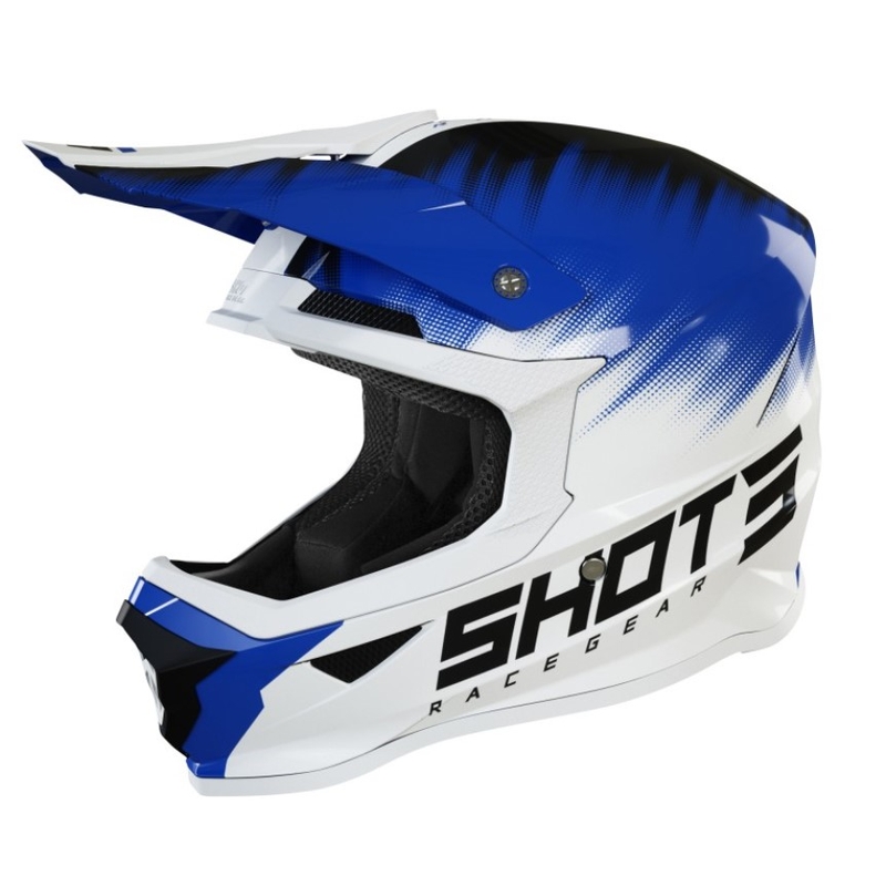 Dziecięcy kask motocrossowy Shot Furious Versus czarno-niebiesko-biały wyprzedaż