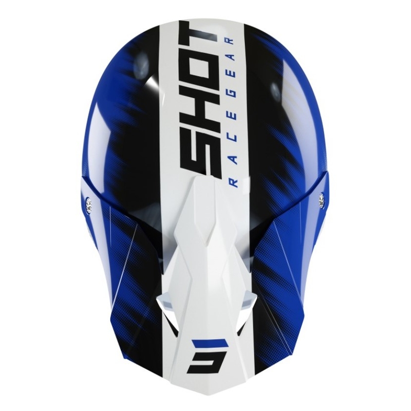 Dziecięcy kask motocrossowy Shot Furious Versus czarno-niebiesko-biały wyprzedaż