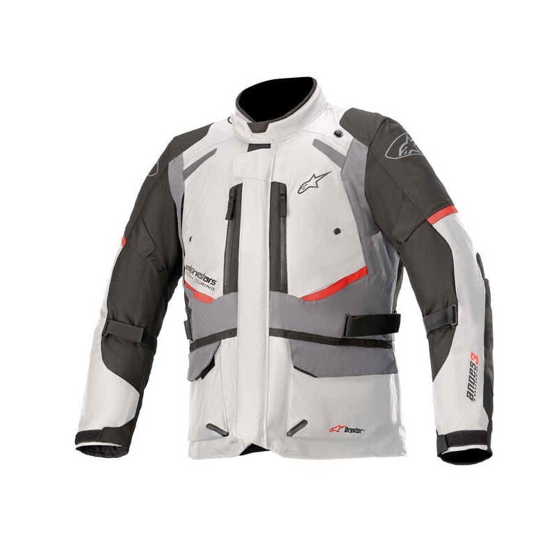 Kurtka motocyklowa Alpinestars Andes Drystar szaro-czarno-czerwona