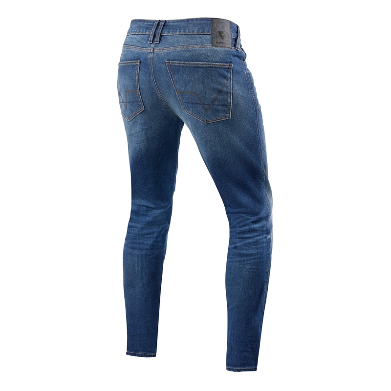 Jeansy motocyklowe Revit Carlin SK blue cropped