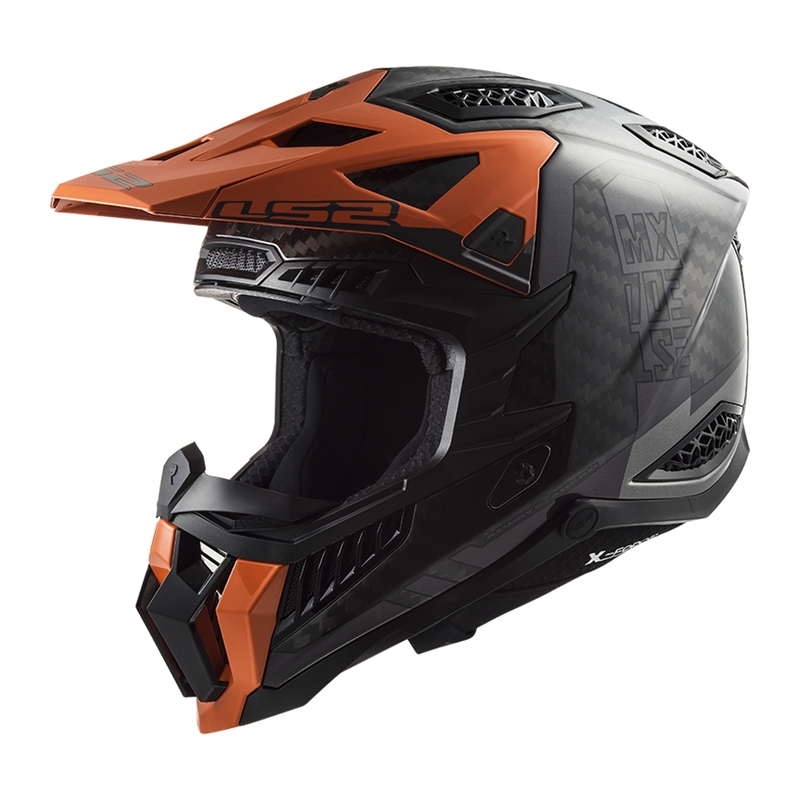 Kask motocrossowy LS2 MX703 X-Force Victory Titanium czarno-pomarańczowy