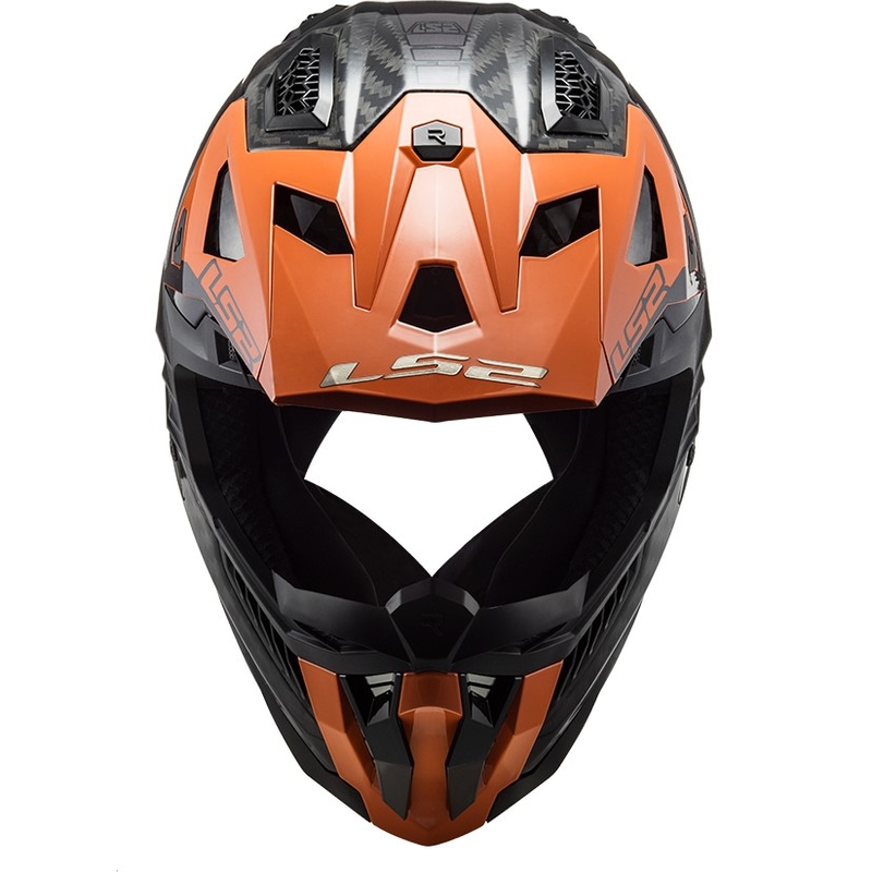 Kask motocrossowy LS2 MX703 X-Force Victory Titanium czarno-pomarańczowy