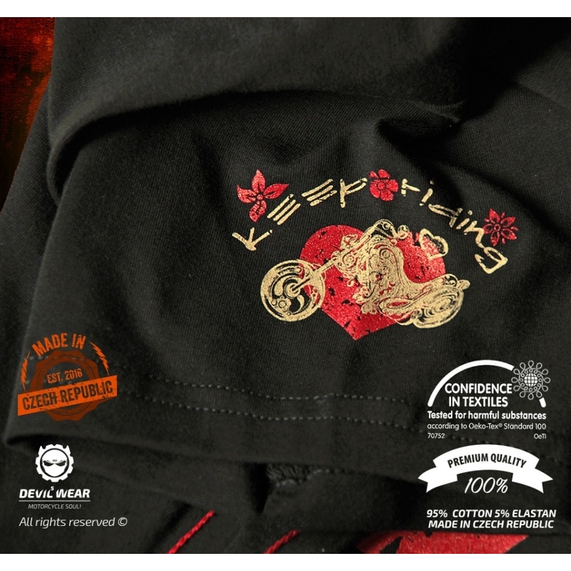 Damska koszulka Devils Wear - Keep Riding Keep Smiling