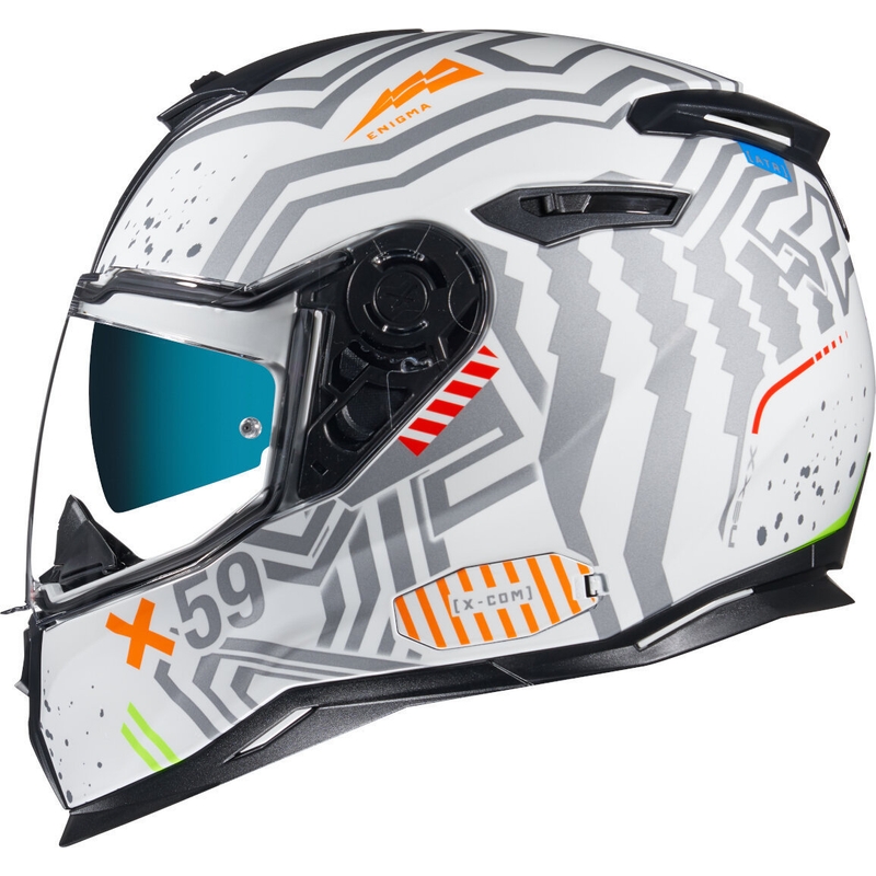 NEXX SX.100 Enigma integralny kask motocyklowy biało-srebrny wyprzedaż