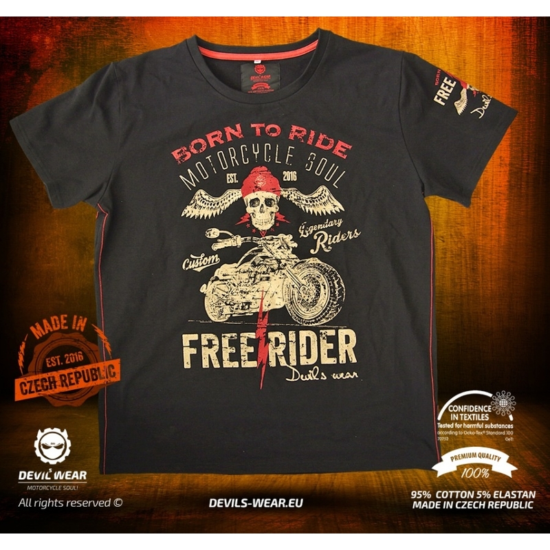 Męska koszulka Devils Wear - Free Rider Wake Up Have Sex