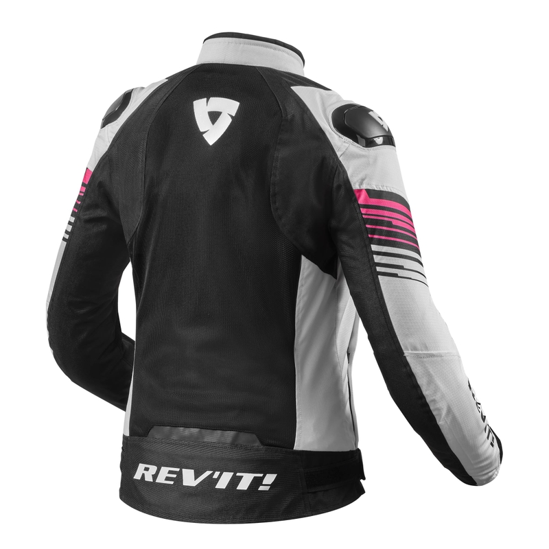 Damska kurtka motocyklowa Revit Apex Air H2O biało-czarno-różowa wyprzedaż