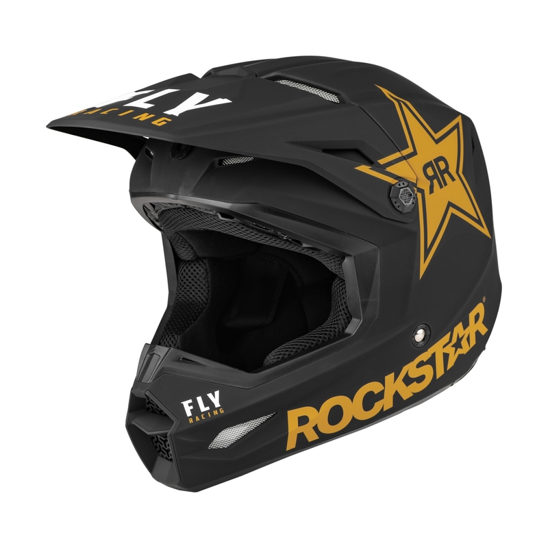 Kask motocrossowy FLY Racing Kinetic Rockstar czarno-złoty
