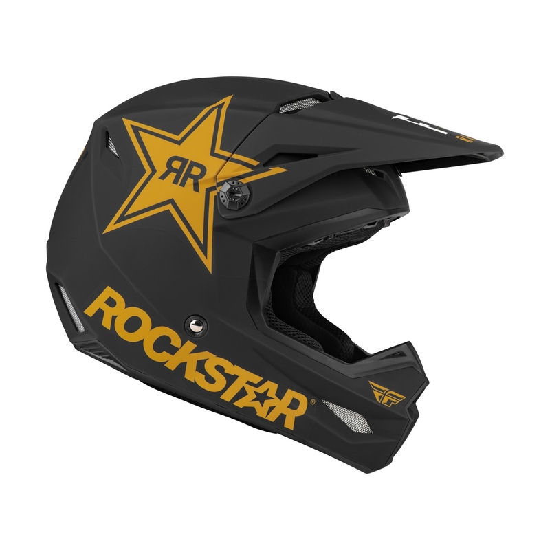 Kask motocrossowy FLY Racing Kinetic Rockstar czarno-złoty