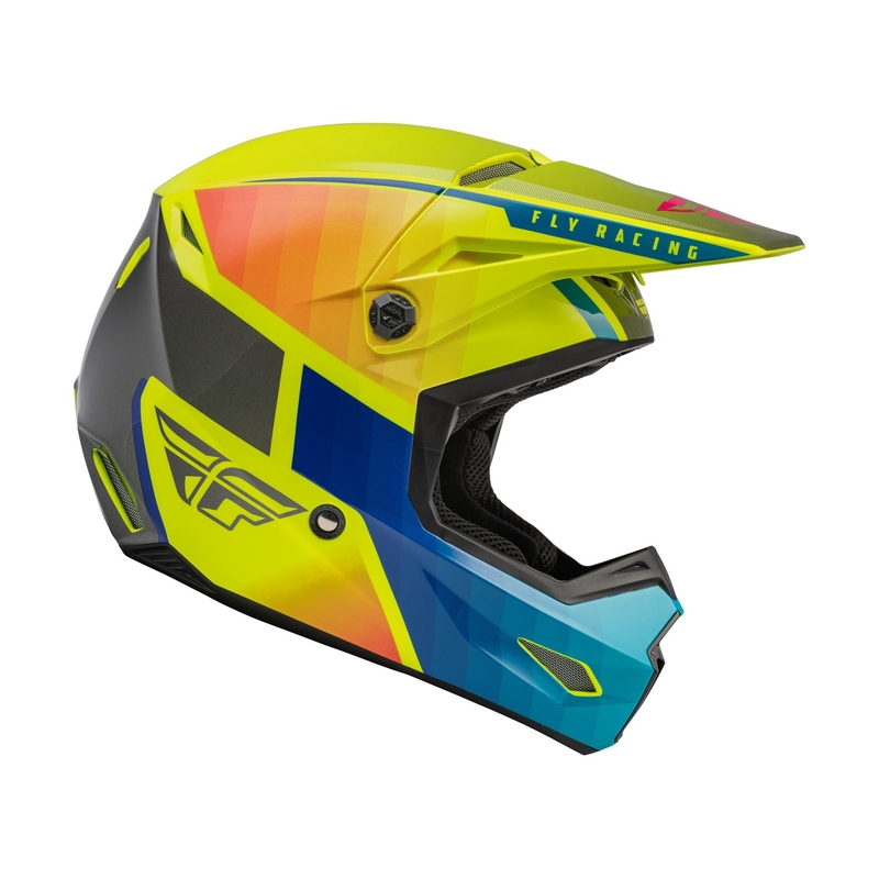 Kask motocrossowy FLY Racing Kinetic Drift blue-fluo yellow-grey