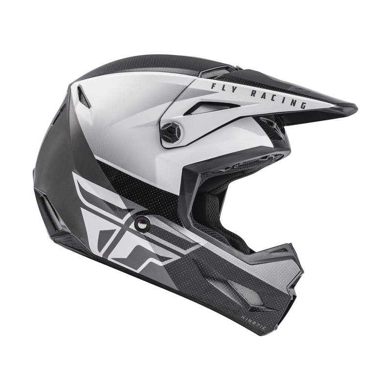Kask motocrossowy FLY Racing Kinetic Straight czarno-biały wyprzedaż