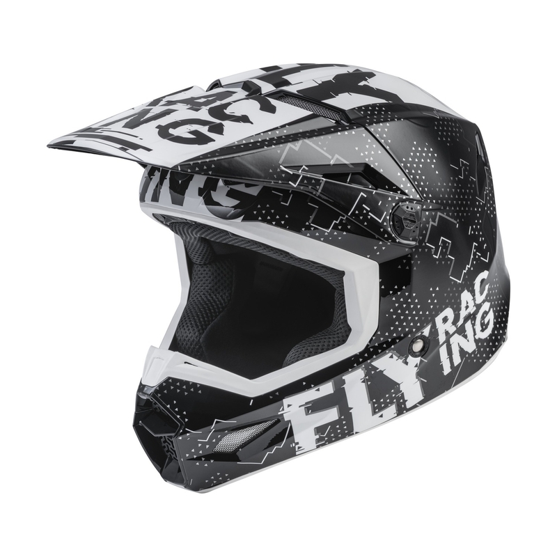 Dziecięcy kask motocrossowy FLY Racing Kinetic Scan czarno-biały