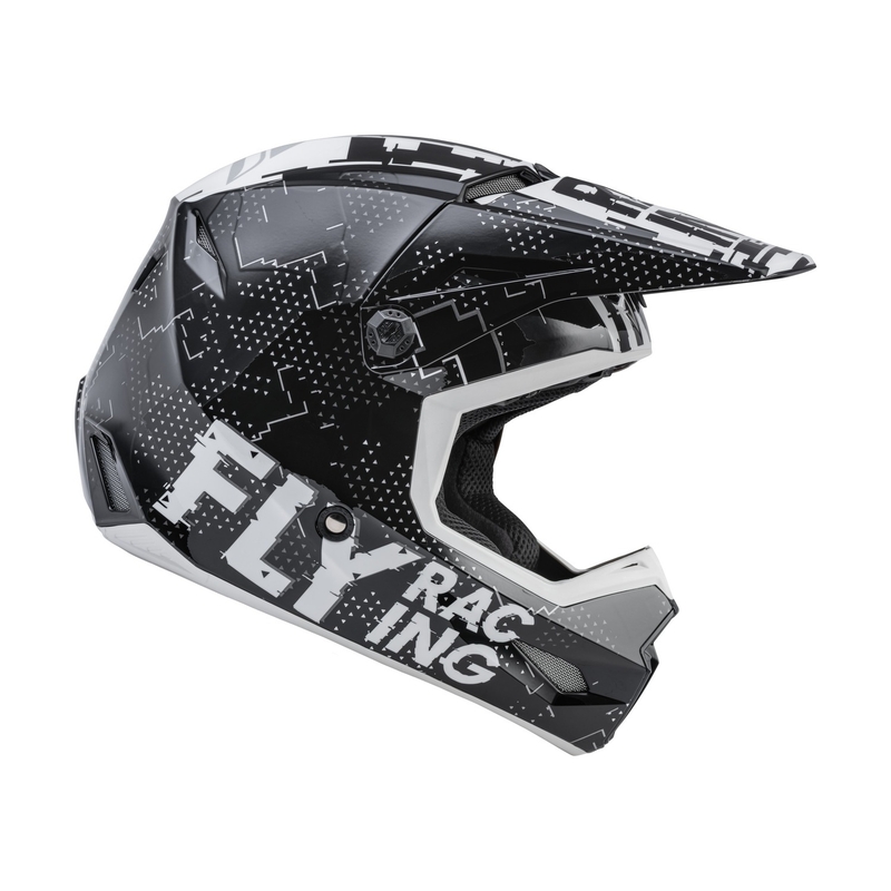 Dziecięcy kask motocrossowy FLY Racing Kinetic Scan czarno-biały