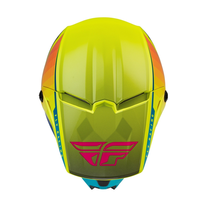 Dziecięcy kask motocrossowy FLY Racing Kinetic Drift blue-fluo yellow-grey