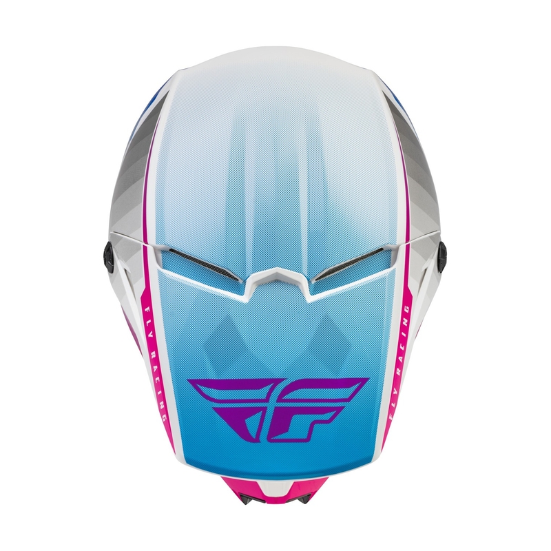 Dziecięcy kask motocrossowy FLY Racing Kinetic Drift różowo-biało-niebieski