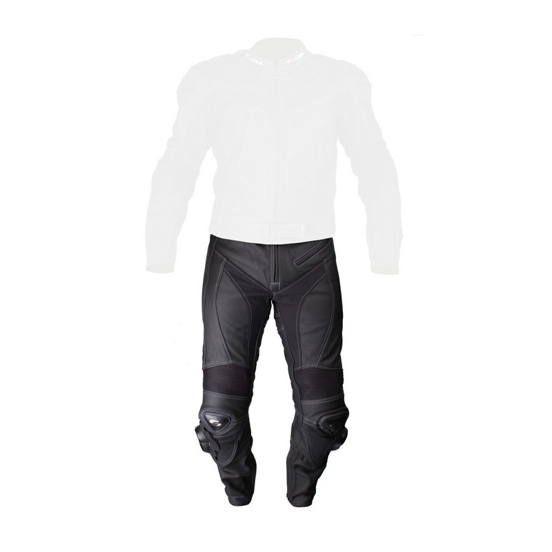 Skórzane spodnie motocyklowe Tschul 737 Vintage czarne wyprzedaż