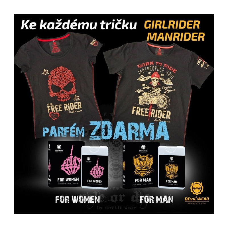Męska koszulka Devils Wear - Free Rider Wake Up Have Sex