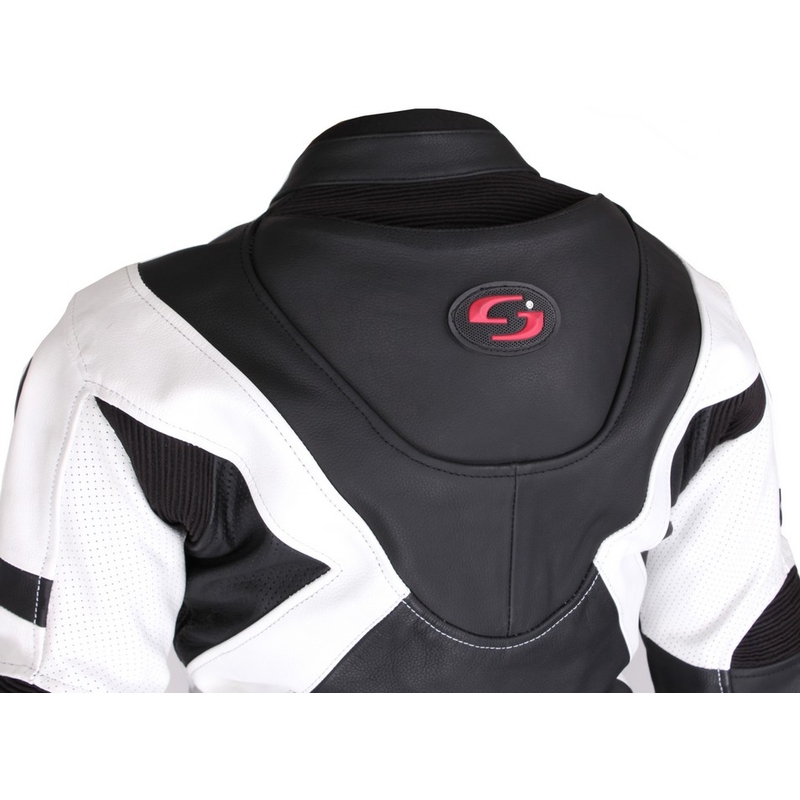 Damska skórzana kurtka motocyklowa Tschul 736 czarno-biała wyprzedaż