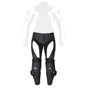 Damskie skórzane spodnie motocyklowe Tschul 736 czarno-białe wyprzedaż