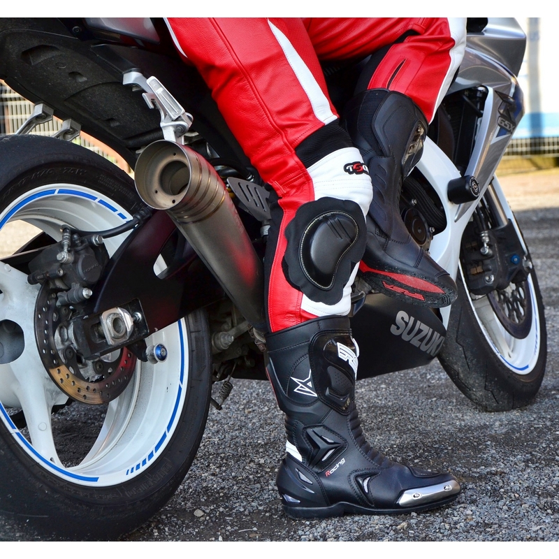 Skórzane spodnie motocyklowe Tschul 525 czerwone wyprzedaż