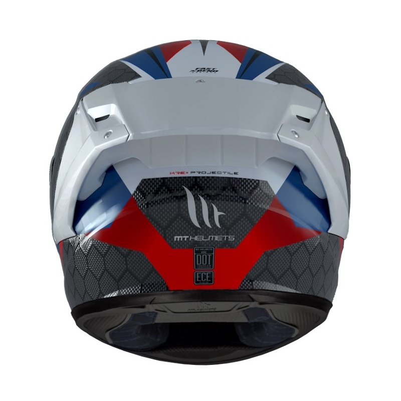 MT FF103PLUSC KRE+ Carbon Projectile D7 grey-white-red-blue integralny kask motocyklowy