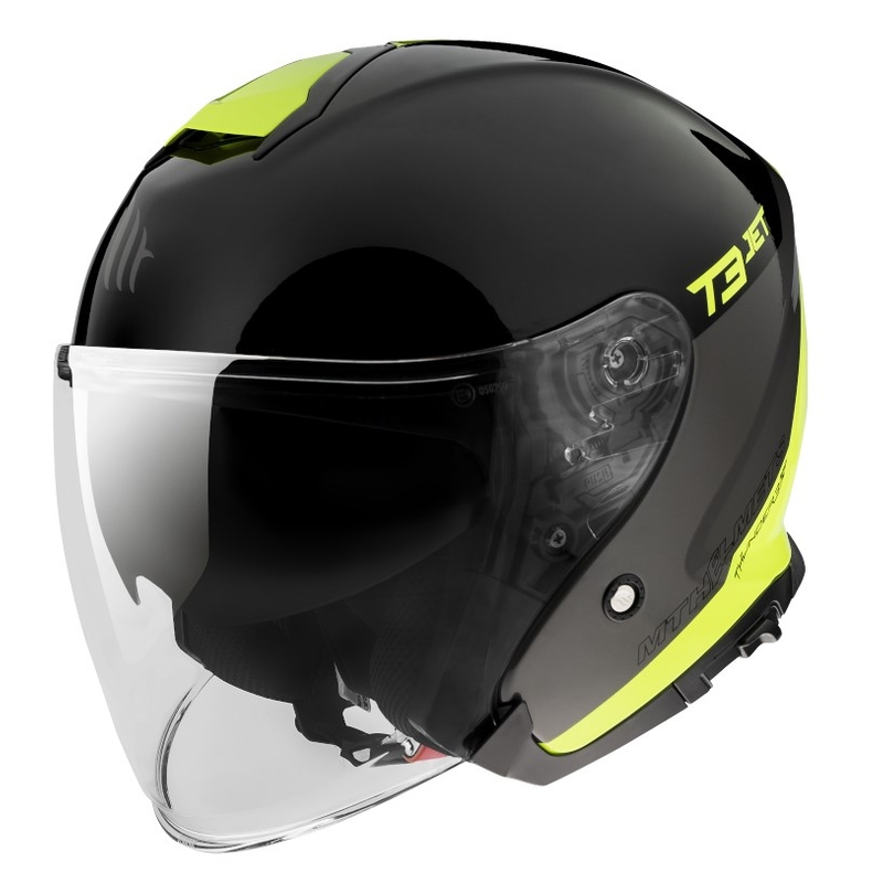 Otwarty kask motocyklowy MT OF504SV Thunder 3 SV Jet Xpert C3 black-fluo yellow
