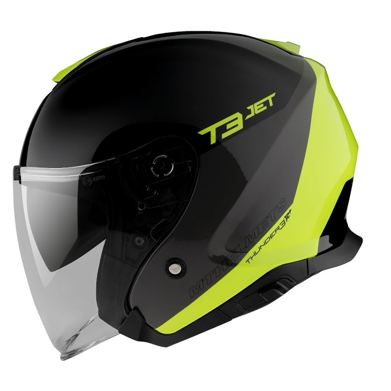 Otwarty kask motocyklowy MT OF504SV Thunder 3 SV Jet Xpert C3 black-fluo yellow