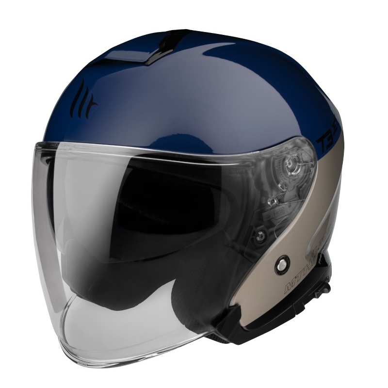 Otwarty kask motocyklowy MT OF504SV Thunder 3 SV Jet Xpert A17 silver-blue