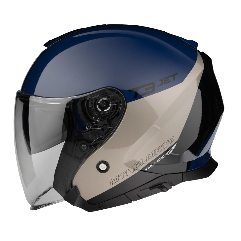 Otwarty kask motocyklowy MT OF504SV Thunder 3 SV Jet Xpert A17 silver-blue